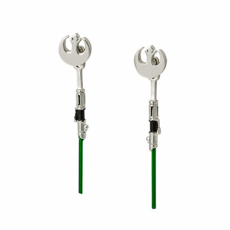 Star Wars Rebel Green Lightsaber Earrings