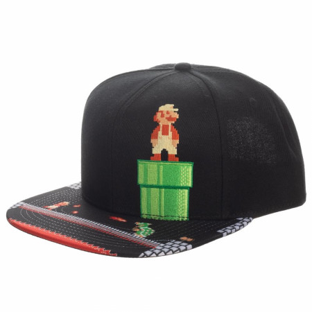 Super Mario 8-Bit Bill Snapback Hat