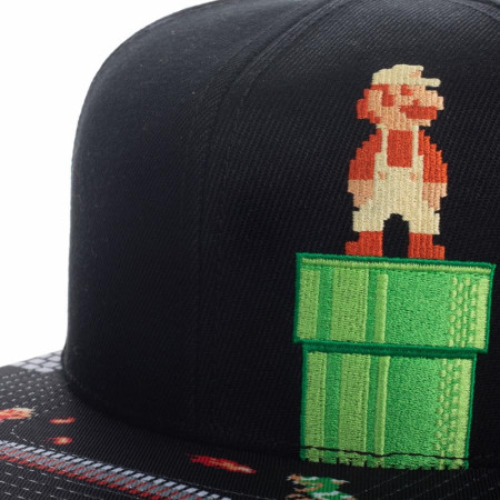 Super Mario 8-Bit Bill Snapback Hat