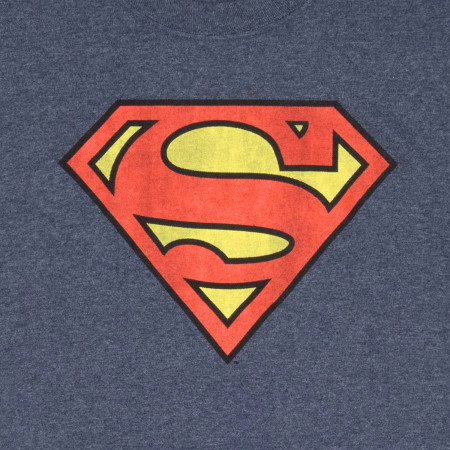 DC Comics Superman Logo Navy Heather T-Shirt