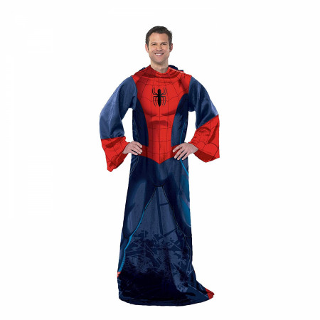 Spider-Man Costume Adult Blanket With Sleeves