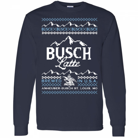 Busch Latte Ugly Christmas Sweater Design Long Sleeve Shirt