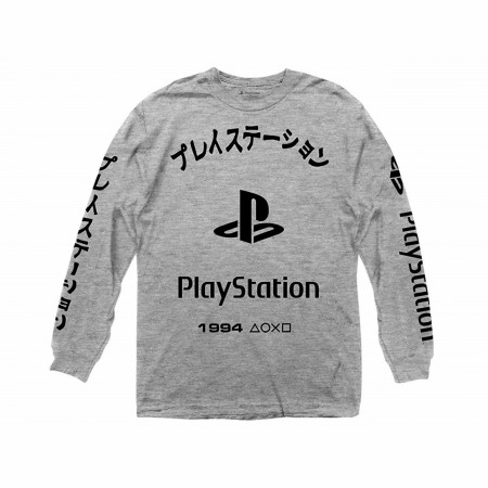 PlayStation Kanji Grey Long Sleeve Shirt