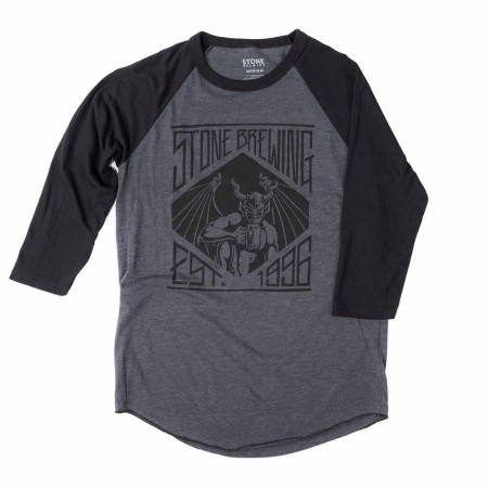 Stone Brewing Founded 1996 Men's Grey Raglan Sleeve Shirt