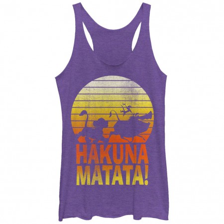 Disney Lion King Hakunas Purple Juniors Racerback Tank Top