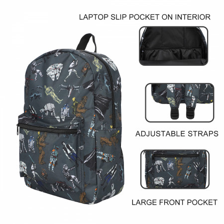Star Wars Characters and Vehicles 15" Laptop Backpack