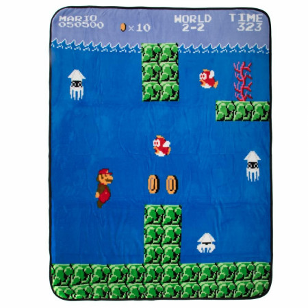Super Mario Water World 2-2 Fleece Blanket