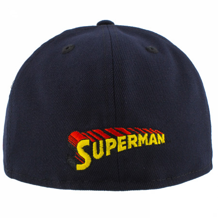 Superman Classic Symbol on Navy New Era 59Fifty Fitted Hat