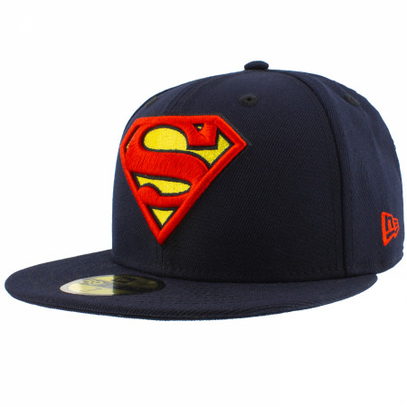 Superman Classic Symbol on Navy New Era 59Fifty Fitted Hat