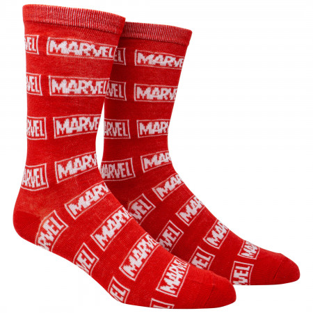 Marvel Brand Text and Avengers Costume Crew Socks 2-Pair Pack