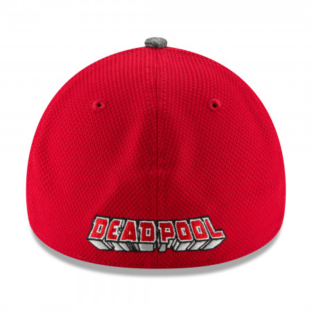 Deadpool Shaded Team Colors New Era 39Thirty Fitted Hat