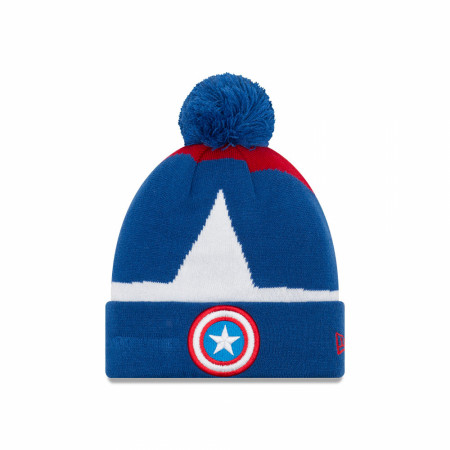 Captain America Logo Kids Cuff Knit New Era Beanie