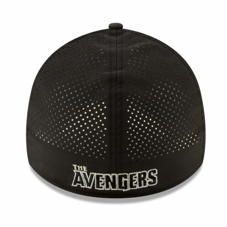 Avengers Silver Symbol Perforated for Play New Era 39Thirty Fitted Hat