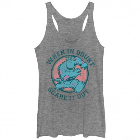 Disney Pixar Monsters Inc University Scare It Out Gray Juniors Racerback Tank To