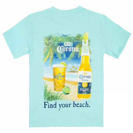 Corona Extra Find Your Beach Back Print T-Shirt