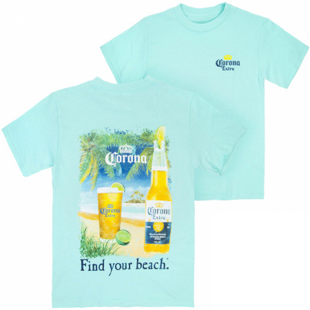 Corona Extra Find Your Beach Back Print T-Shirt