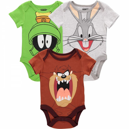 Looney Tune Character Face Snapsuit 3 Pack