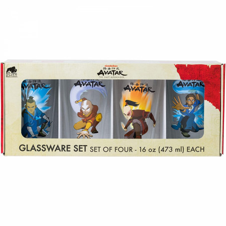 Avatar: The Last Airbender Variety Character Poses 4PK Pub Glass Set