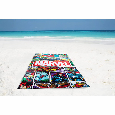 Marvel Vintage Comic Panels Oversized Beach Towel