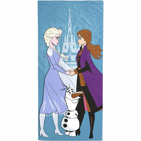 Disney Frozen Ana & Elsa Holding Hands 27"x54" Microfiber Beach Towel