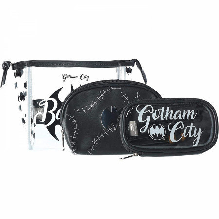 Batman Cosmetic 3-Piece Makeup Bag Set