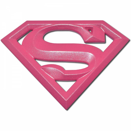 Supergirl Symbol Hot Pink Chrome Plated Emblem