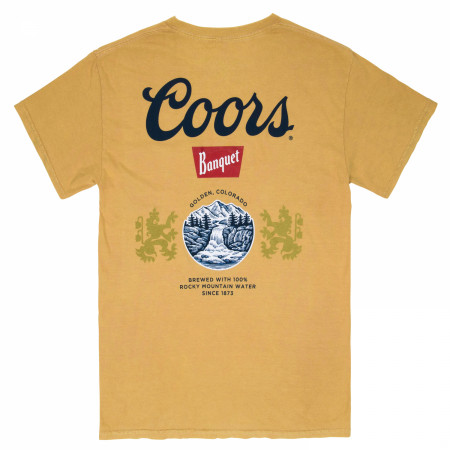 Coors Banquet Old Gold Front and Back Print Pocket Tee