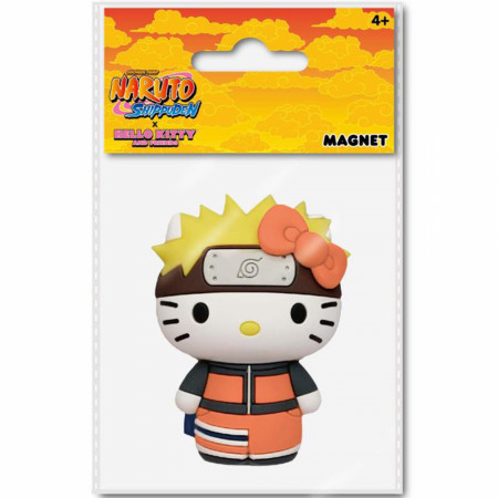 Uzumaki Naruto X Hello Kitty Chibi Character 3D Foam Magnet