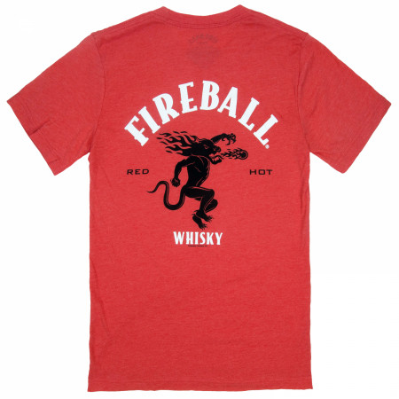 Fireball Whiskey Red Hot Logo Front and Back Print T-Shirt