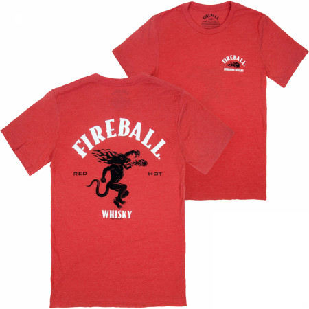 Fireball Whiskey Red Hot Logo Front and Back Print T-Shirt