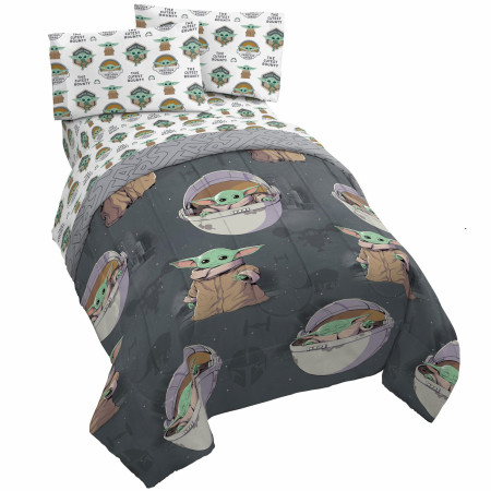 Star Wars The Mandalorian The Child All Over Twin Bed Set