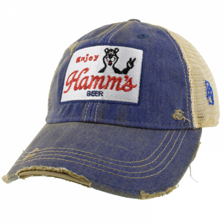 Hamm's Beer Bear Vintage Mesh Trucker Snapback Hat