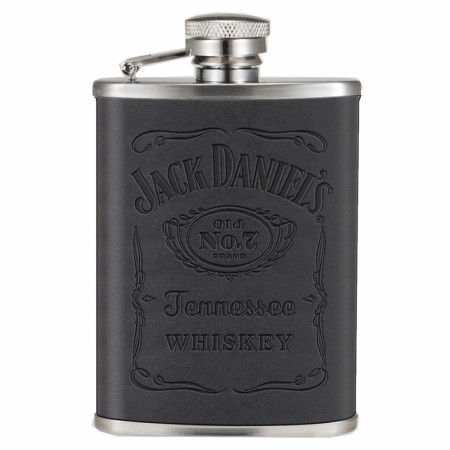Jack Daniel's 3 oz. Leatherette Wrap Stainless Steel Flask
