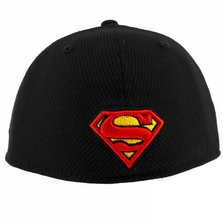 Superman Classic Logo Black Colorway New Era 39Thirty Fitted Hat