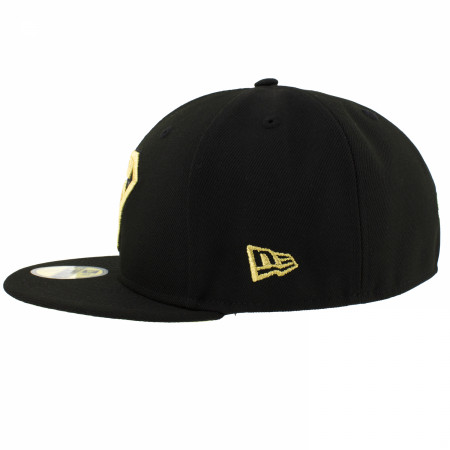 Superman Gold Logo Black Colorway New Era 59Fifty Fitted Hat