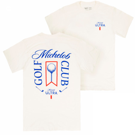 Michelob Golf Club Beige Colorway Front and Back Print T-Shirt