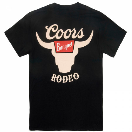 Coors Banquet Rodeo Horns Logo Front and Back Print T-Shirt