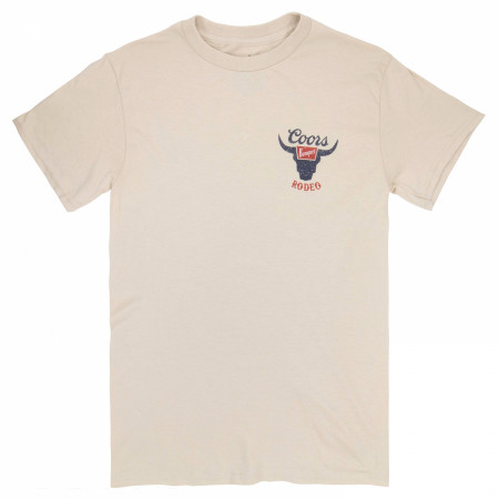 Coors Banquet Rodeo Logo Distressed Front and Back Natural T-Shirt