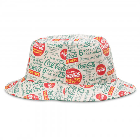 Coca-Cola Vintage Signs Cotton Twill Bucket Hat