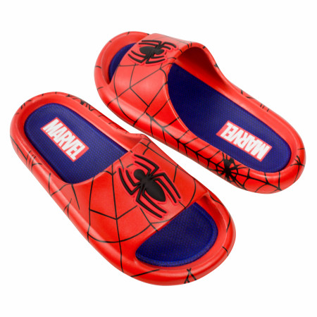 Spider-Man Webbed Logo Men's Cloud Comfort Foam Slide Sandals