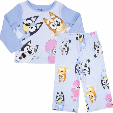 Bluey Long Sleeve Characters All Over Print Toddler's 2-Piece Pajamas