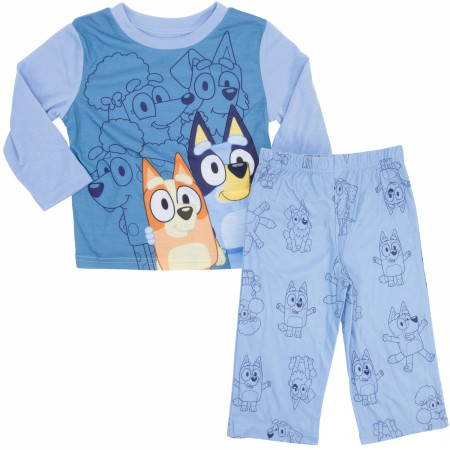 Bluey and Bingo Long Sleeve All Over Print Toddler's 2-Piece Pajamas