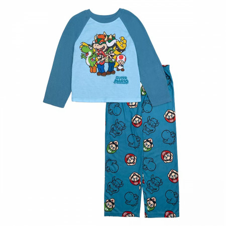 Super Mario Bros. All Over Print Long Sleeve Youth's 2-Piece Pajamas