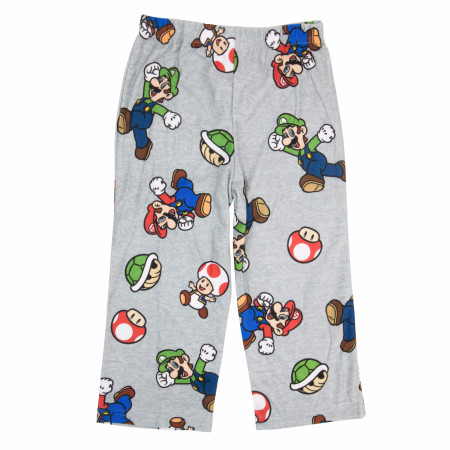 Super Mario Bros. Toad Luigi and Mario Boy's 2-Piece Pajamas