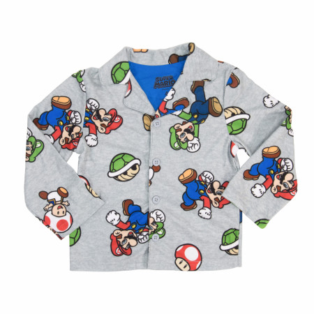 Super Mario Bros. Toad Luigi and Mario Boy's 2-Piece Pajamas