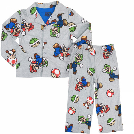 Super Mario Bros. Toad Luigi and Mario Boy's 2-Piece Pajamas