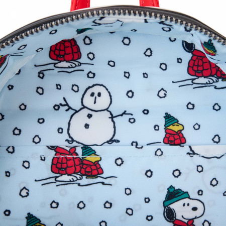 Peanuts Winter Snoopy Holiday Collection Mini Backpack By Loungefly