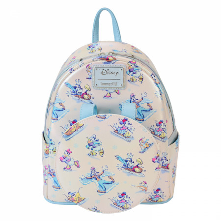 Mickey Mouse and Friends Winter Mini Backpack By Loungefly with Headband