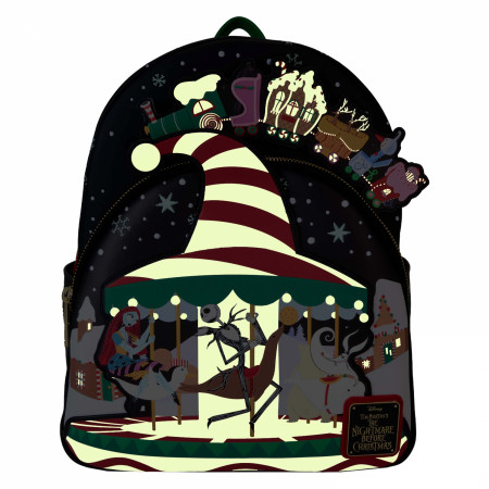 Nightmare Before Christmas Moving Train Mini Backpack By Loungefly