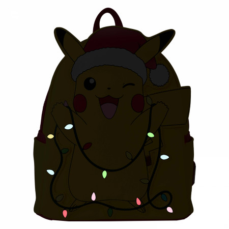 Pokemon Pikachu Santa Hat Light Up Mini Backpack By Loungefly